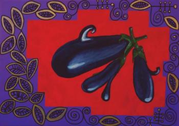 Eggplants with nose))