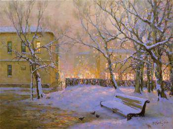 Winter twilight on Chistye Prudy. Obukhovskiy Yuriy