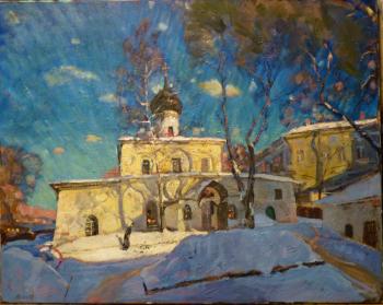 Pskov. Snow-covered Archangel Church. Komov Alexey