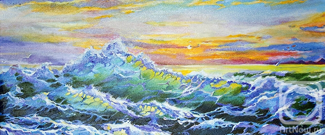 Moshkina Irina. Sea wave at sunset
