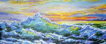 Sea wave at sunset. Moshkina Irina