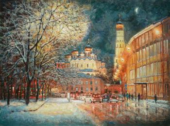 Outside of winter, in the evening light (Faleevsky Lane). Razzhivin Igor