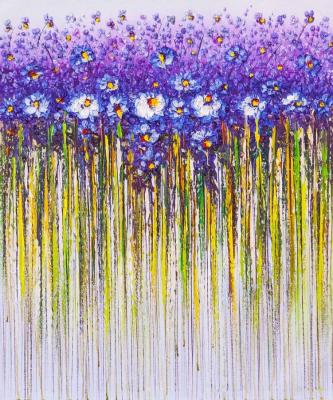 Blue Flowers. Abstraction