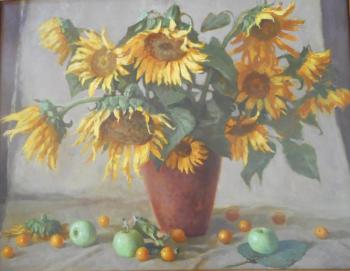 Sunflowers and apples