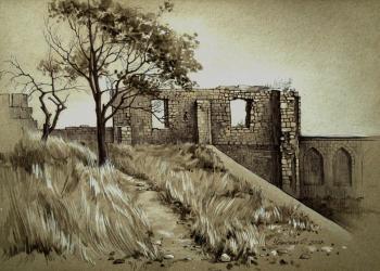 Series of 6 works "Ancient walls of Derbent" No4