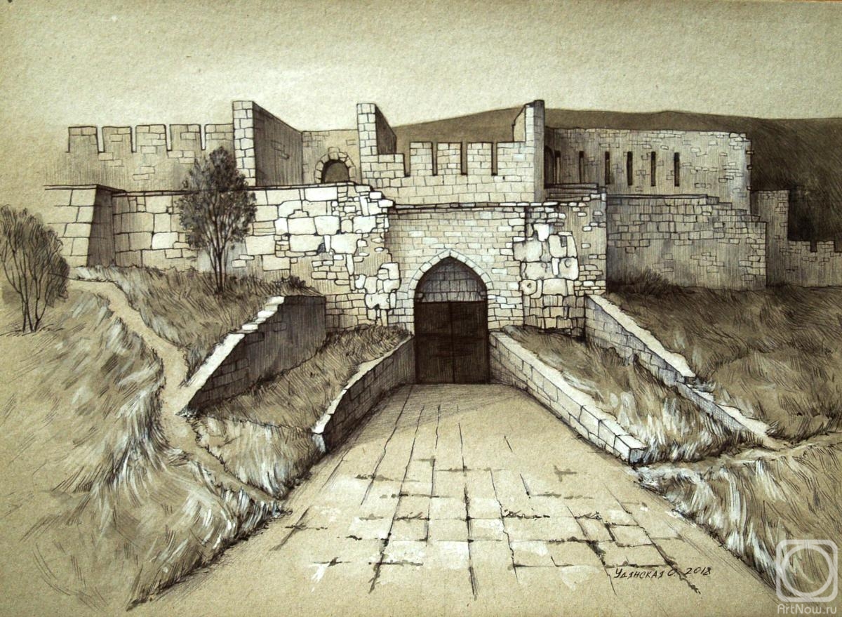 Udyanskaya Olga. Series of 6 works "Ancient walls of Derbent" No5
