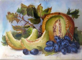 Melon and grapes. Krasnova Yulia