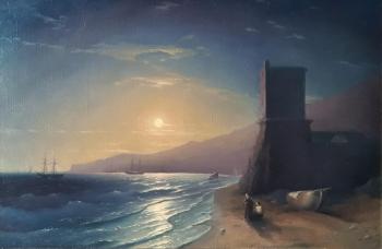 A copy of the painting IK Aivazovsky "Moonlit night"