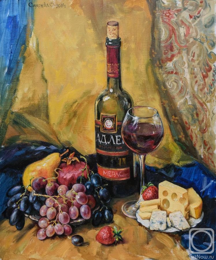 Simonova Olga. Still-life with a glass of wine