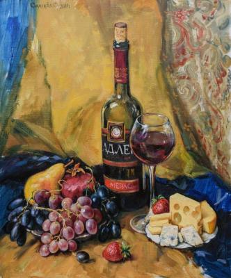 Still-life with a glass of wine. Simonova Olga