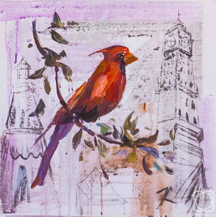 Rodries Jose. Red Cardinal. Visiting the Queen