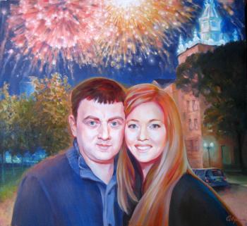 portrait of a couple (Fireworks In The City). Luchkina Olga