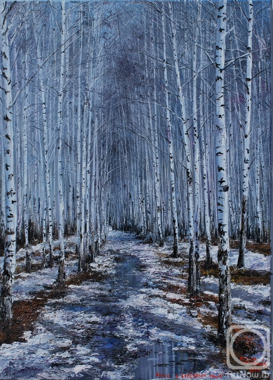 Vokhmin Ivan. April in birch grove