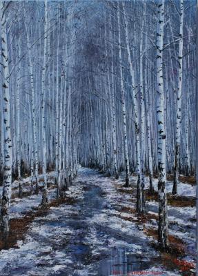 April in birch grove. Vokhmin Ivan
