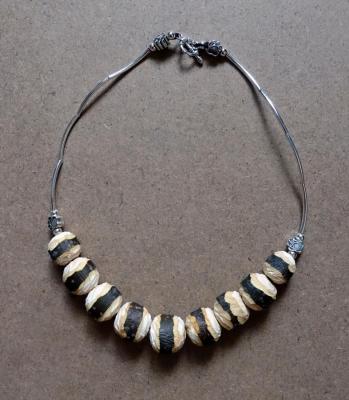 Necklace of lime "Kind of Zebra"