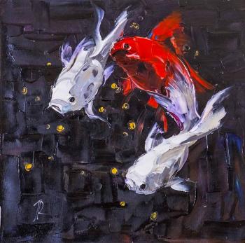 Carps Koi. Japanese goldfish for good luck N8