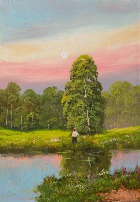 Fisherman on the pond