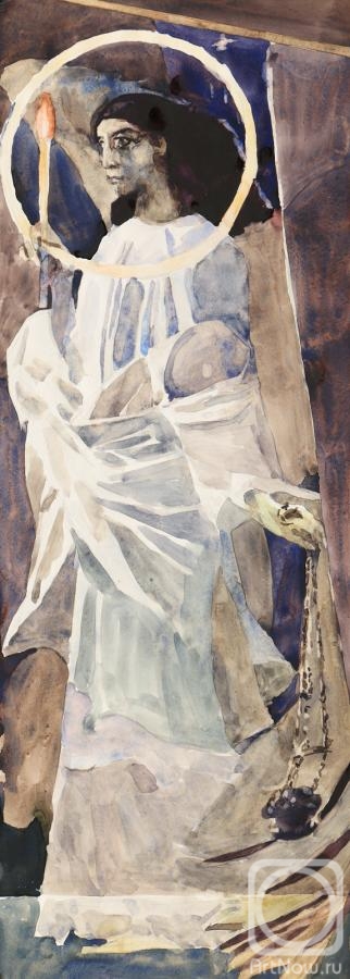 Orlov Gennady. Copy of the painting of Mikhail Vrubel angel with censer and candle