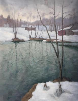 Copy of the painting by Vitold Kaetanovich Byalynitsky-Birulya. Spring is Coming. 1910s