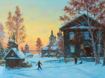 Goritsy, winter evening. Alexandrovsky Alexander
