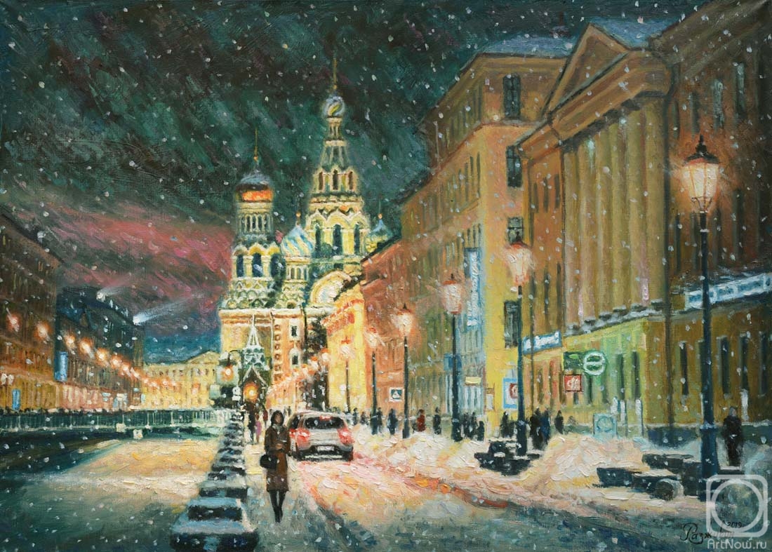 Razzhivin Igor. Walking in winter St. Petersburg