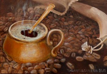 Hot coffee and beans. Kudryashov Galina