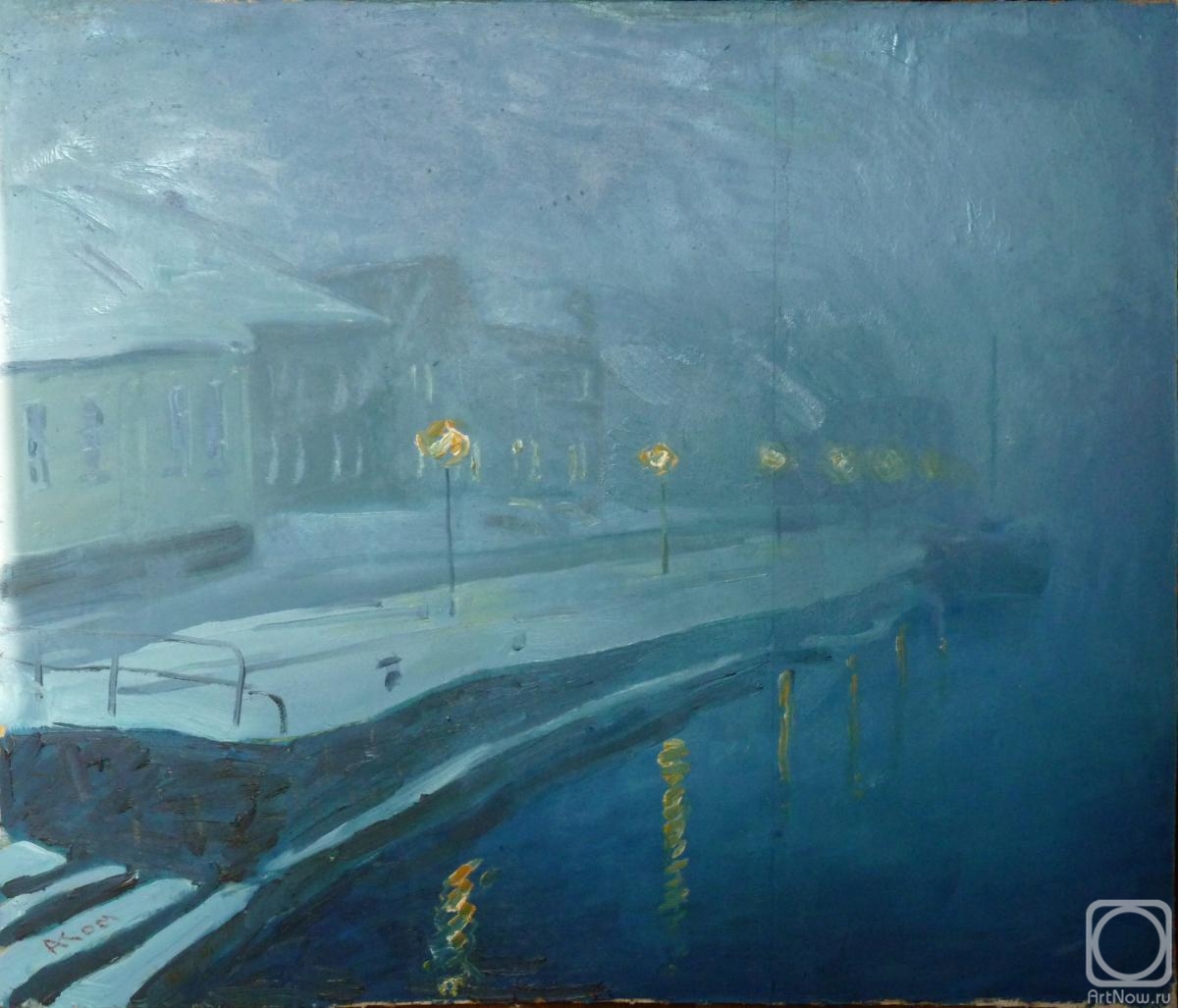 Komov Alexey. Winter embankment in St. Petersburg
