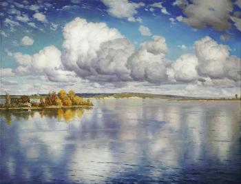 A copy of the painting. Kryzhytsky Konstantin. Lake (1896). Aleksandrov Vladimir
