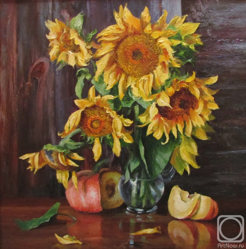 Burmakin Evgeniy. Sunflowers and pumpkin
