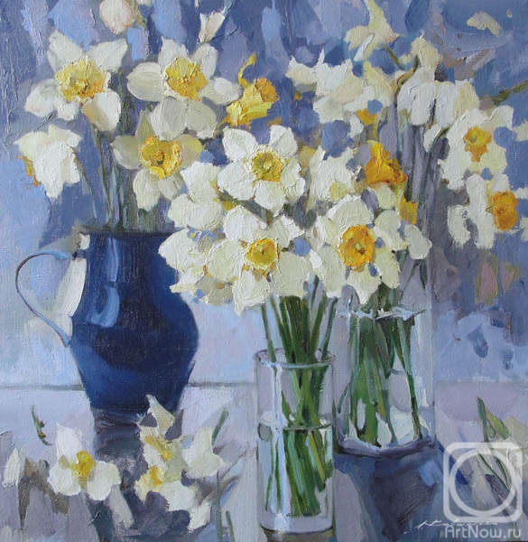 Kovalenko Lina. Daffodils in blue
