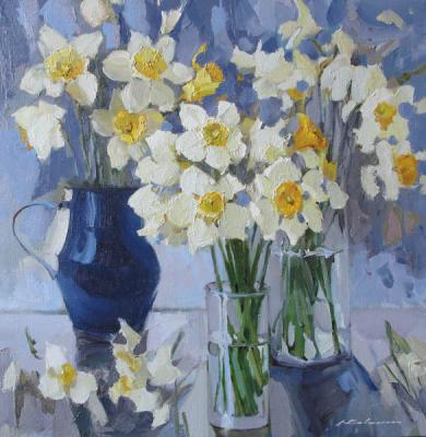 Daffodils in blue