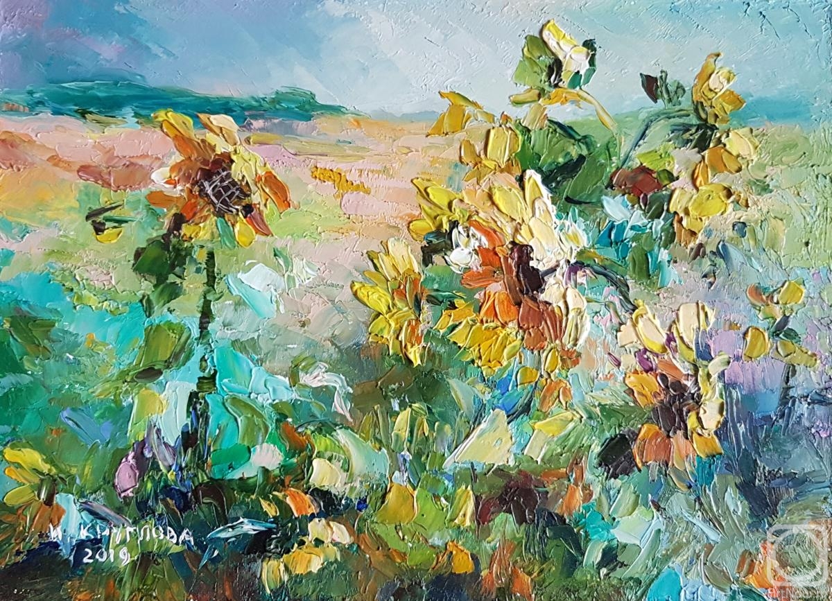 Kruglova Irina. Sunflowers in the steppe
