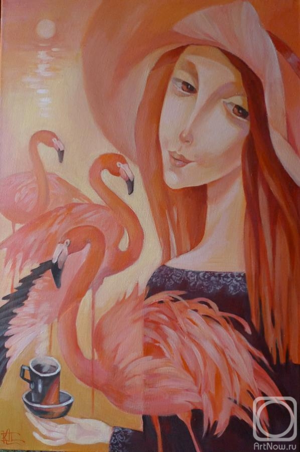 Panina Kira. Black coffee and pink flamingos