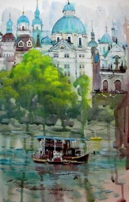 Prague, water bus. Schubert Albina