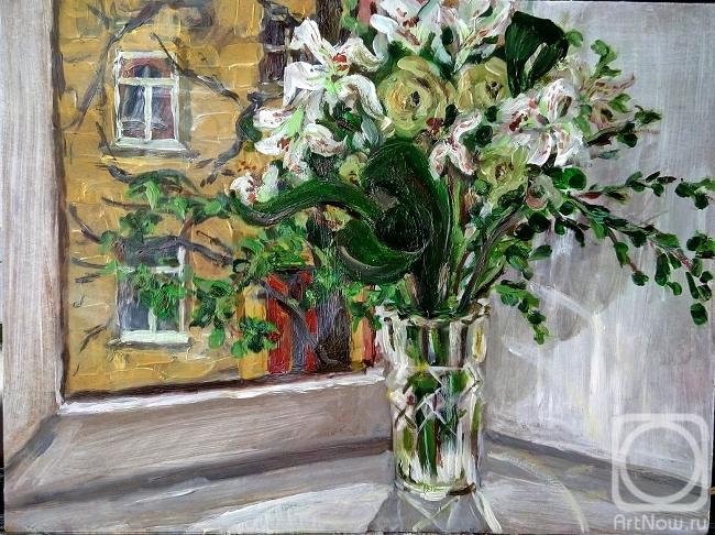 Kataeva Galina. Bouquet on the windowsill