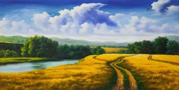 Niva Golden, the sky is blue. Romm Alexandr