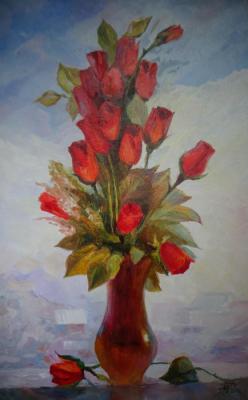 The buds of red roses. Morokhovets Tatyana