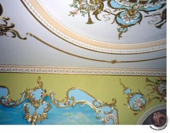 Painting of walls and ceiling in the living room. Mikhareva Natalia