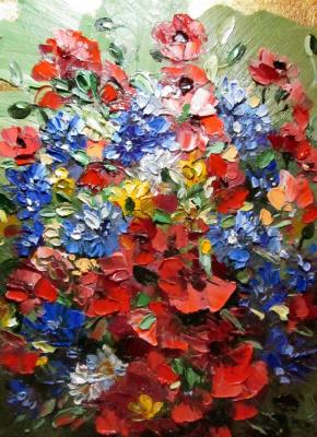 Bouquet with poppies and cornflowers. Schubert Albina