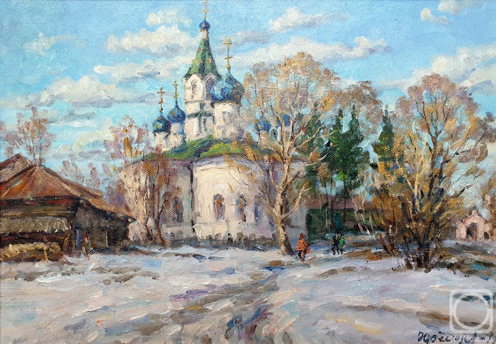 Fedorenkov Yury. Early March. View of the Temple of the Kazan Icon of the Mother of God