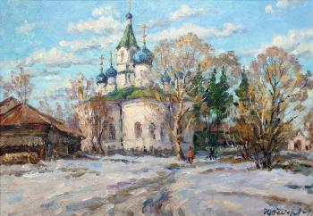 Early March. View of the Temple of the Kazan Icon of the Mother of God. Fedorenkov Yury