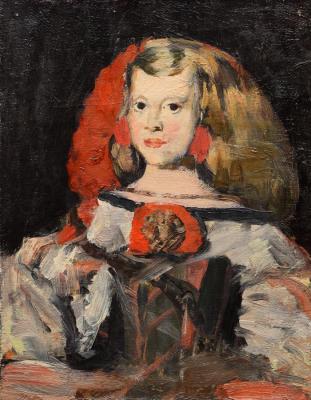 A copy of a painting of Velazquez - portrait of the Infanta Margarita