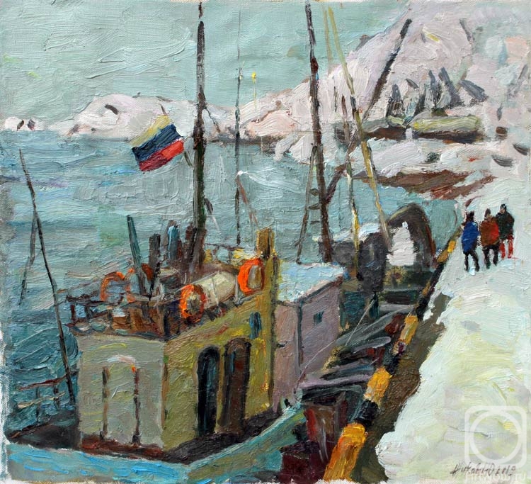 Zhukova Juliya. Snow covered pier