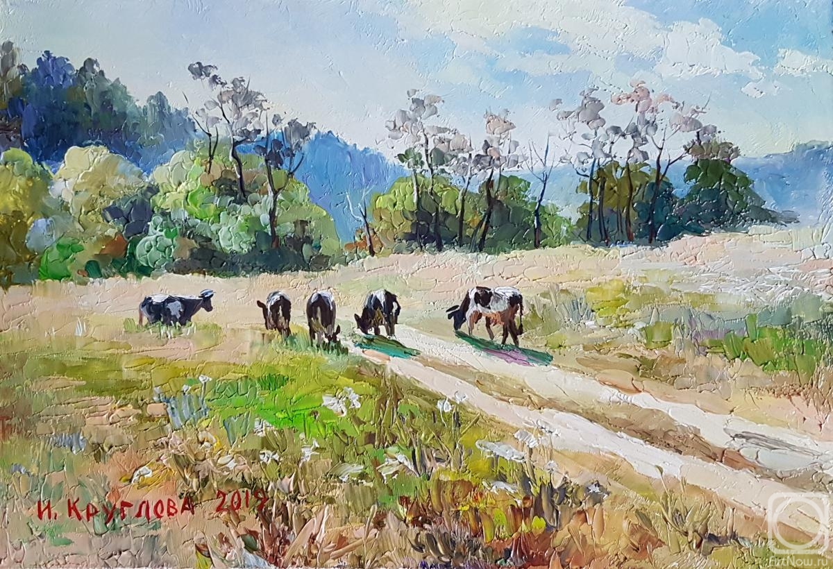Kruglova Irina. Cows on pasture