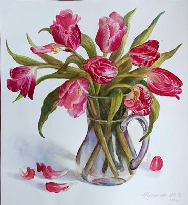 Tulips in a jug (Multi-Layered Watercolor). Krasnova Yulia