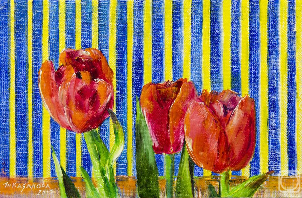 Kazakova Tatyana. Three tulips