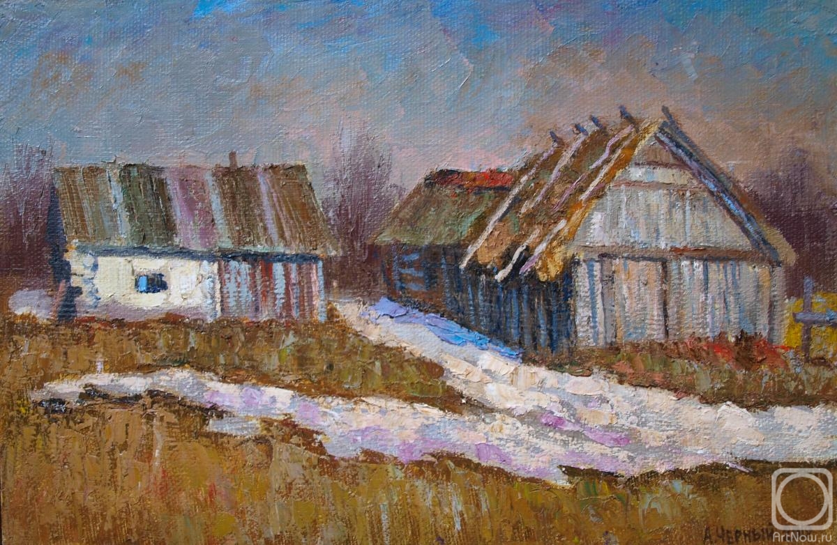 Chernyy Alexandr. A shed with a thatched roof.Hurriyat