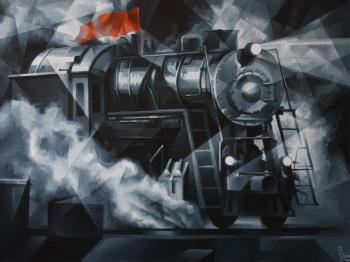 This Train. Cubo-futurism (Moteur). Krotkov Vassily