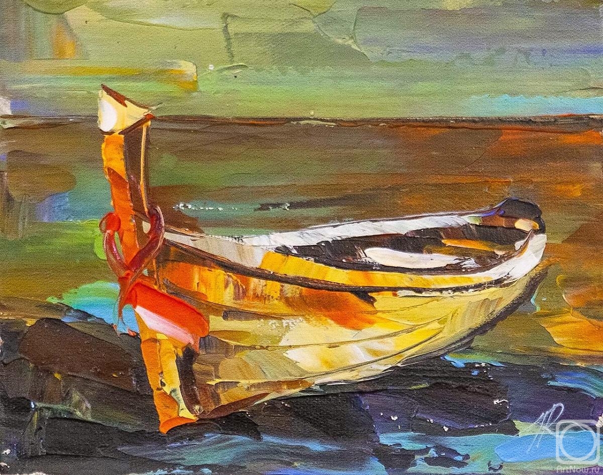 Rodries Jose. Yellow Boat on the Shore N2
