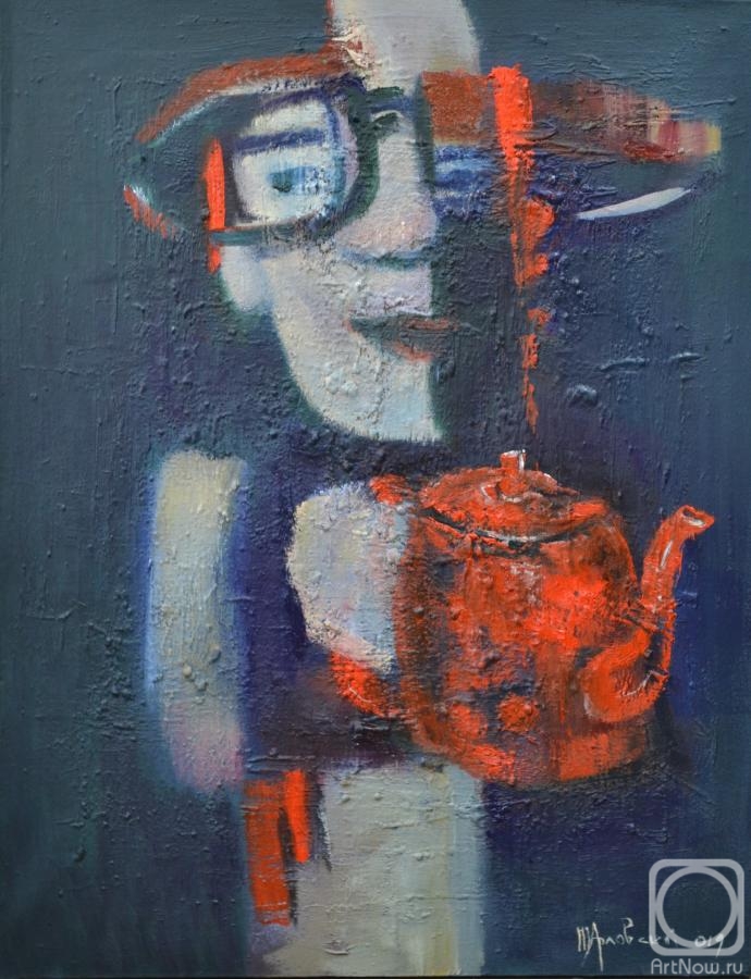 Sharlovskiy Arkadiy. Self-portrait with tea